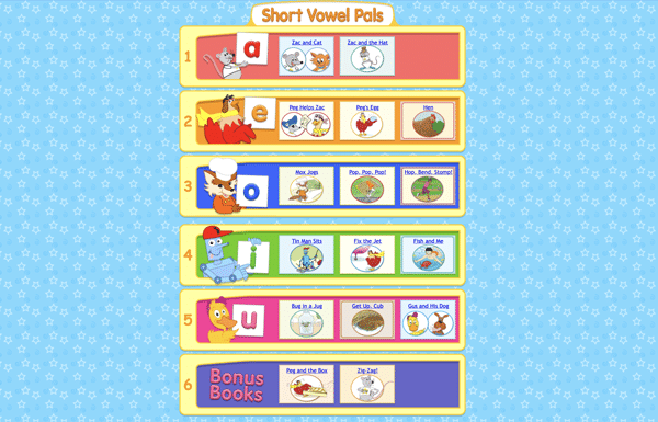 Short Vowel Pals index