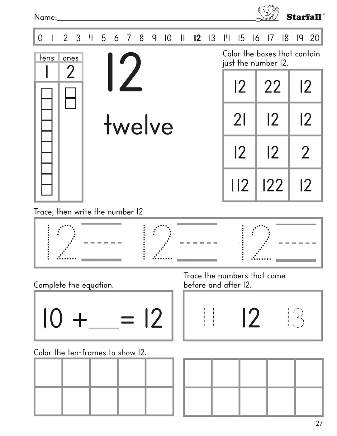 Math Workbook 1 - Starfall | Parent-Teacher Center