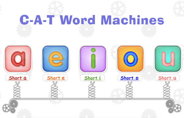 Short Vowel Word Machines index
